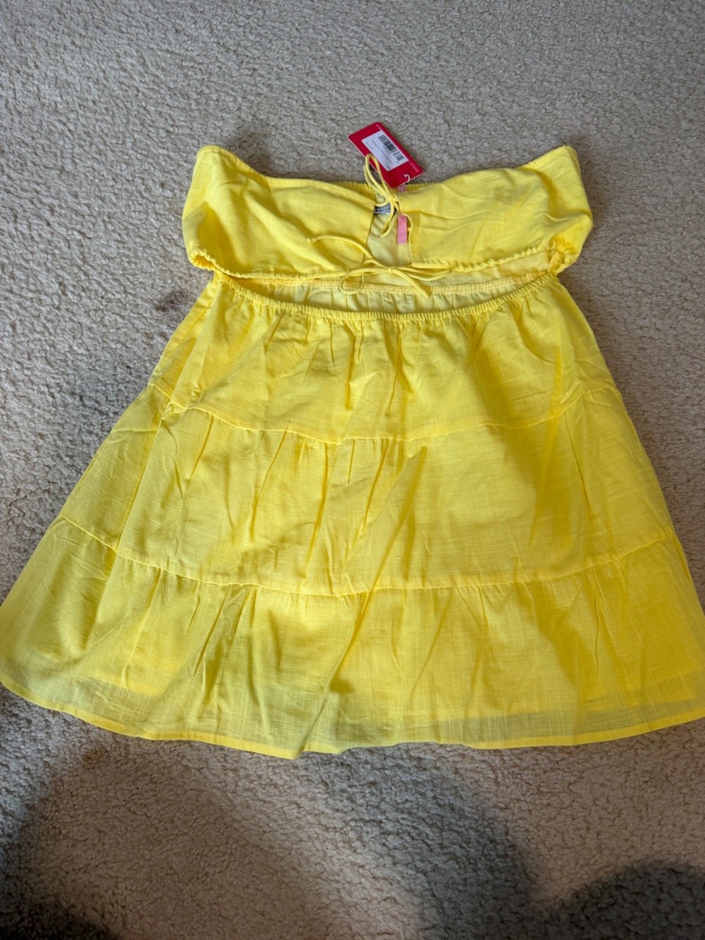 Beginning Boutique Bright Yellow Ruffle Tiered Mini Dress